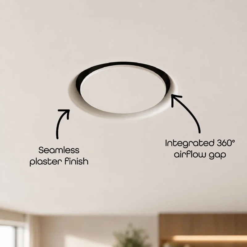 Close-up of the finished circular air vent